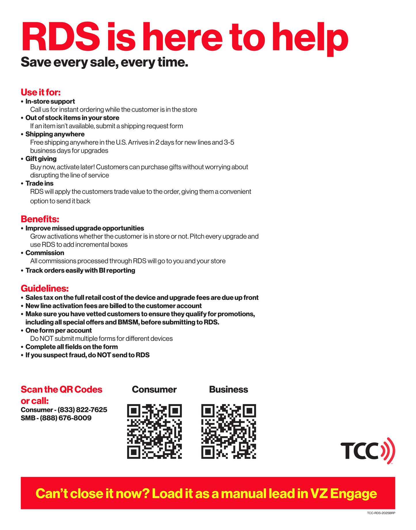 TCC RDS Backroom Poster