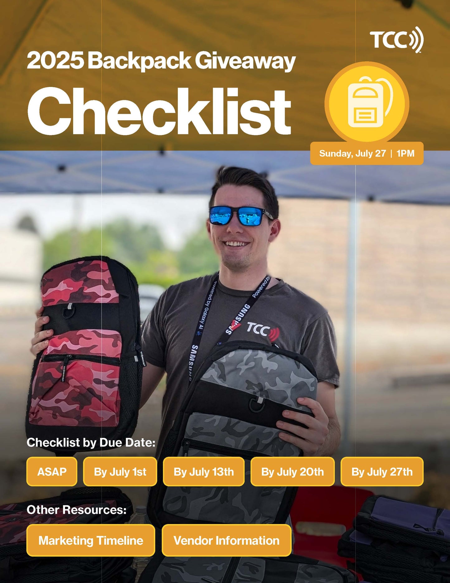 Backpack Giveaway Event Checklist TCC
