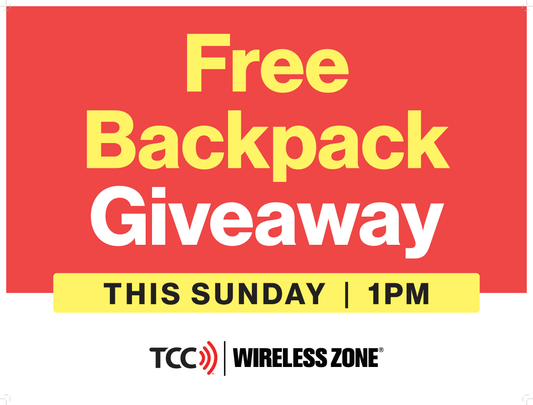 Backpack TCC Yard Sign