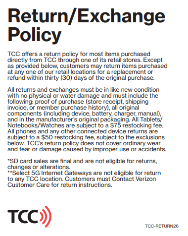 TCC Return non-Next Gen