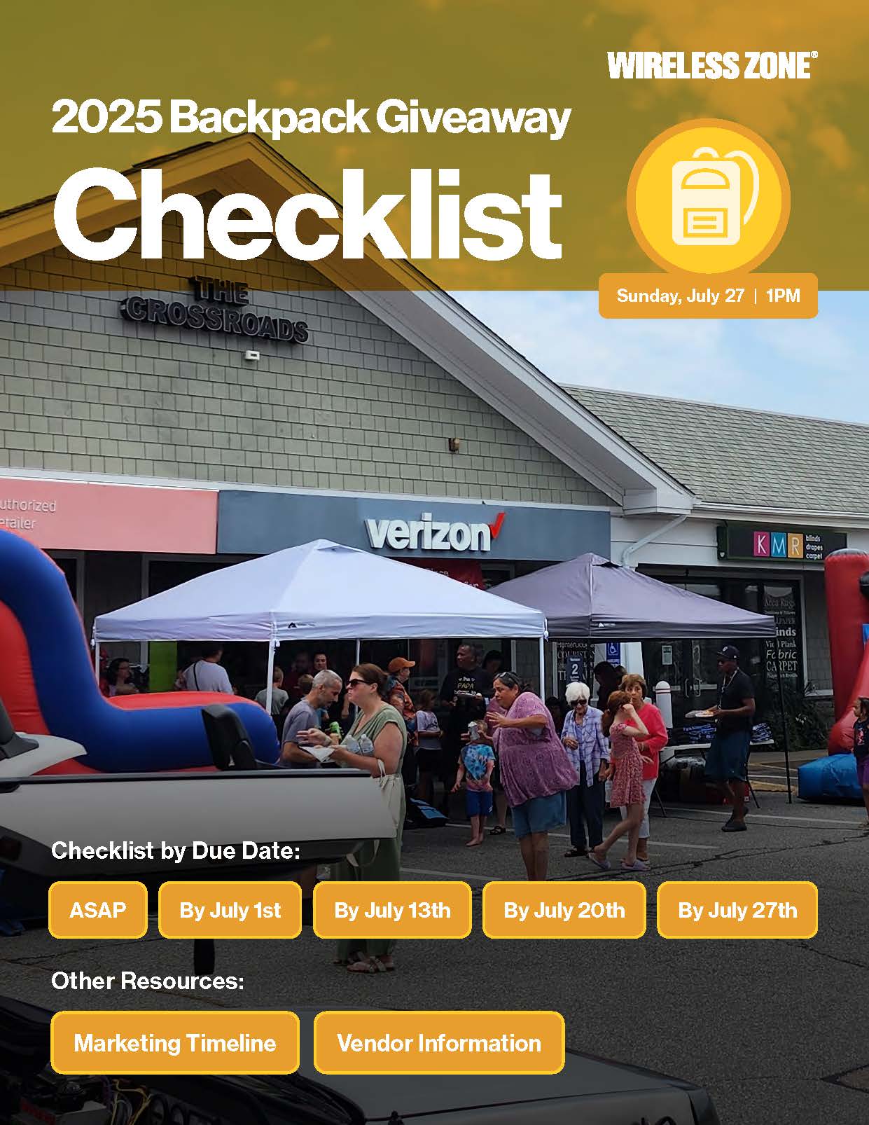 Wireless Zone / Backpack Giveaway Event Checklist